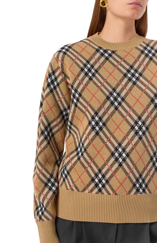 Шерстяной пуловер Burberry 8110514 Бежевый  8110514 Фото 5