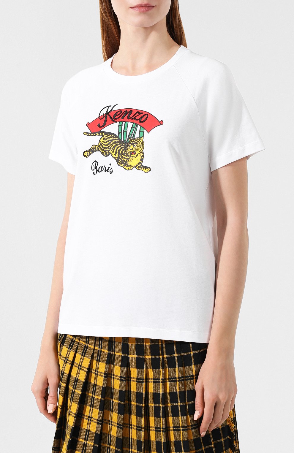 Хлопковая футболка KENZO белого цвета по цене 17400 руб., арт. F962TS755967, фото 3 Хлопковая футболка KENZO, арт. F962TS755967, фото 3