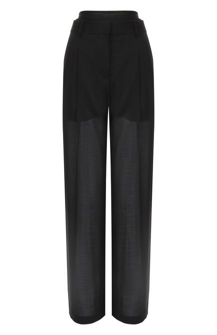 Женские шерстяные брюки HELMUT LANG черного цвета, арт. P01HW202 | Фото 1 (Длина (брюки, джинсы): Стандартные; Автоматизация состава: Проставлено; Материал внешний: Шерсть; Автоматизация ТО: Проставлено)