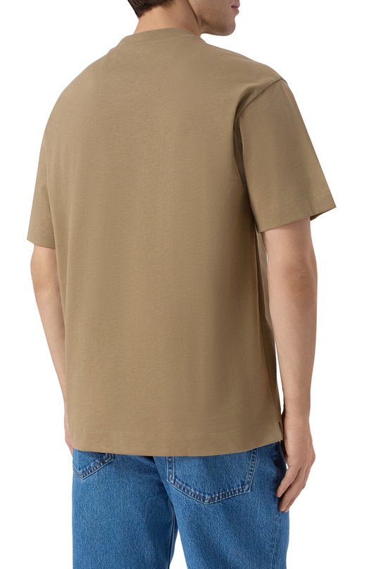 Хлопковая футболка BOSS 50555106 Бежевый  50555106 Фото 4