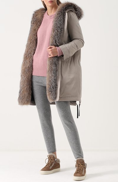 Пуховая парка с меховой отделкой MONCLER, арт. C2-093-49877-15-57136, фото 2