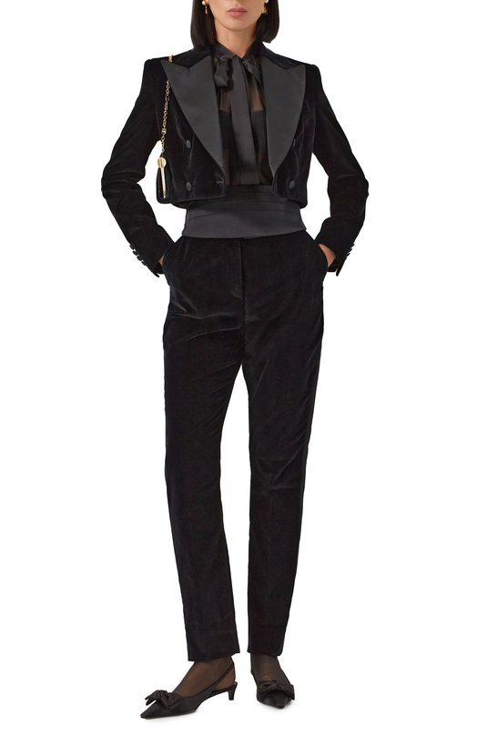 Бархатный жакет Dolce & Gabbana F291WT/FUVG7 Чёрный  F291WT/FUVG7 Фото 2