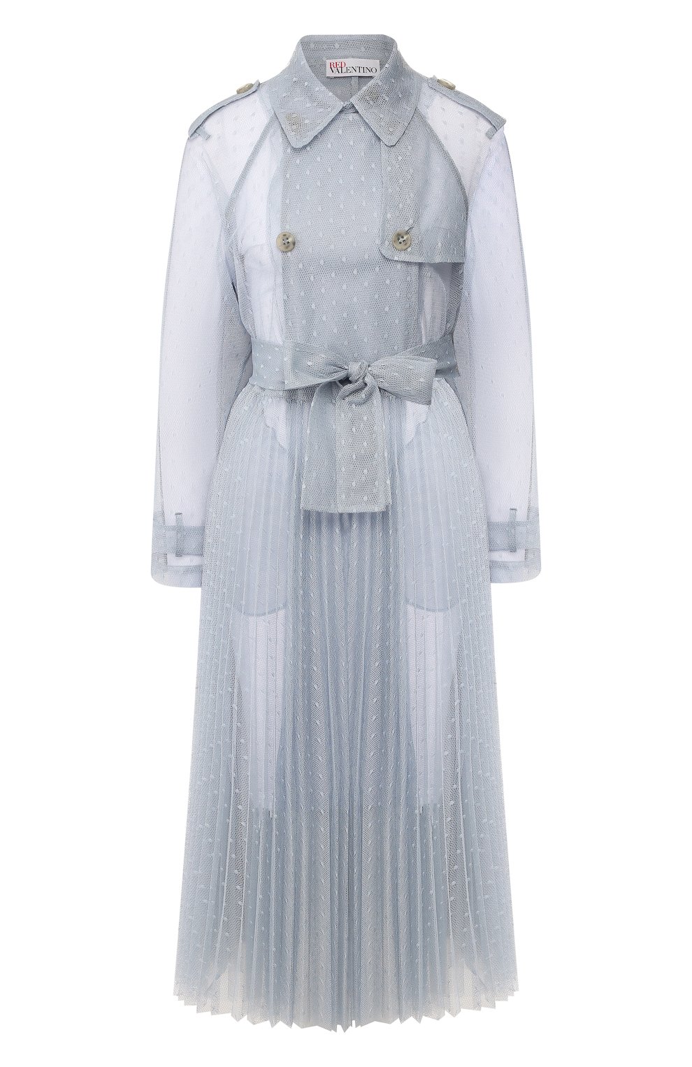 Тренч REDVALENTINO голубого цвета по цене 137500 руб., арт. TR3CHA30/428, фото 1 Тренч REDVALENTINO, арт. TR3CHA30/428, фото 1