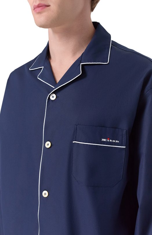 Хлопковая сорочка Kiton UNWM011K0244H03 Синий  UNWM011K0244H03 Фото 5
