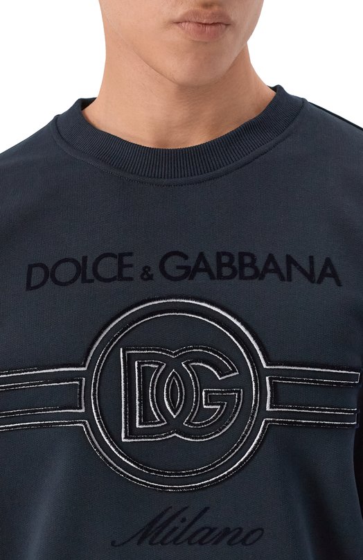 Хлопковый свитшот Dolce & Gabbana G9AHSZ/G7PGB Синий  G9AHSZ/G7PGB Фото 5