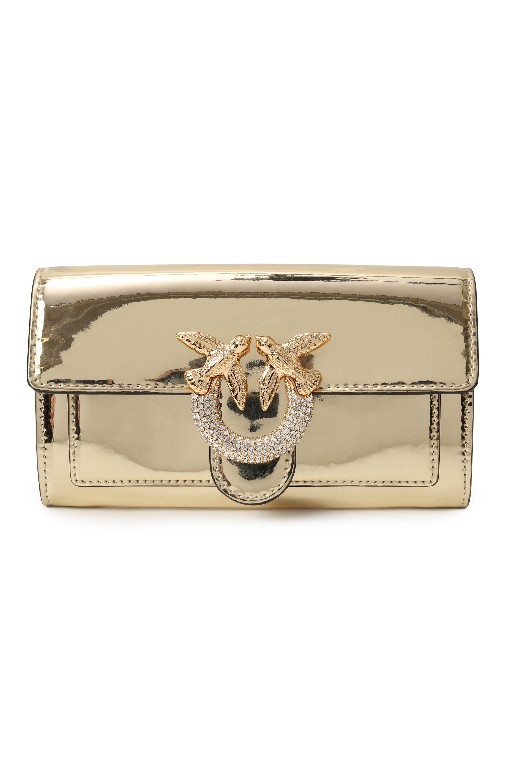 Сумка love one PINKO золотого цвета по цене 32600 руб., арт. 100062/A1JD, фото 1 Сумка love one PINKO, арт. 100062/A1JD, фото 1