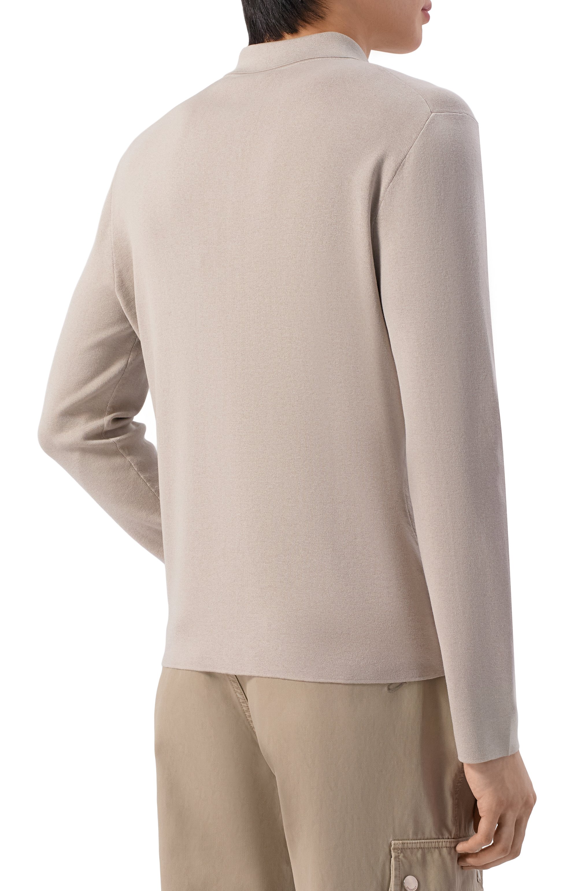 Рубашка из шелка и хлопка MVST бежевого цвета по цене 134500 руб., арт. M26.2PM.K104/Y201 KNIT SETA C0T0NE, фото 4 Рубашка из шелка и хлопка MVST, арт. M26.2PM.K104/Y201 KNIT SETA C0T0NE, фото 4