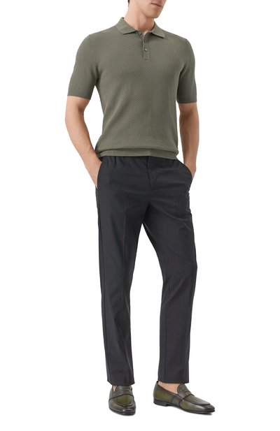 Кожаные пенни-лоферы W.GIBBS хаки цвета по цене 59900 руб., арт. 0801011, фото 2 Кожаные пенни-лоферы W.GIBBS, арт. 0801011, фото 2