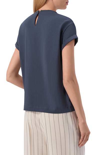 Хлопковый топ BRUNELLO CUCINELLI, арт. MPT18BD200, фото 4