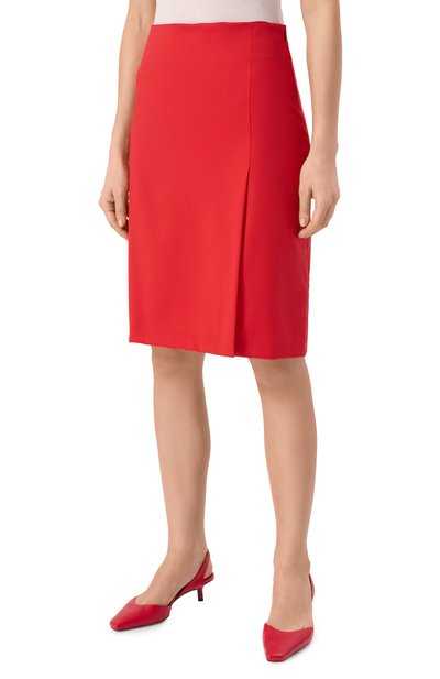 Шерстяная юбка LOULOU DE SAISON красного цвета по цене 34450 руб., арт. INGRID, фото 3 Шерстяная юбка LOULOU DE SAISON, арт. INGRID, фото 3