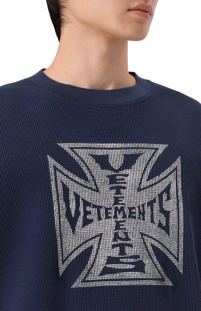 Хлопковый лонгслив VETEMENTS, арт. ME76LS182U/1220 JERSEY, фото 5