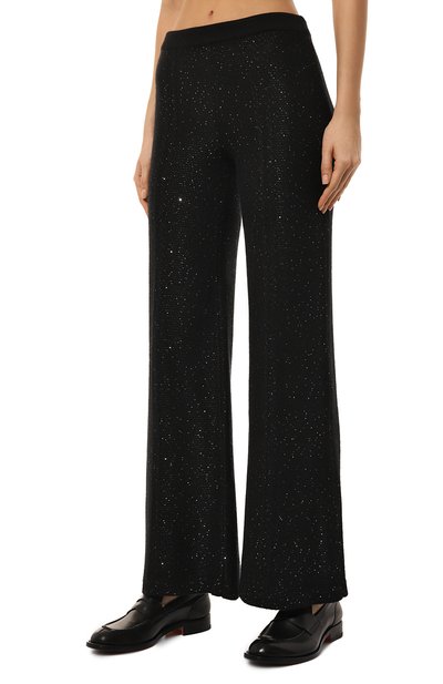 Брюки с отделкой пайетками AND THE BRAND черного цвета по цене 97160 руб., арт. W25-P057L-1001-900, фото 3 Брюки с отделкой пайетками AND THE BRAND, арт. W25-P057L-1001-900, фото 3