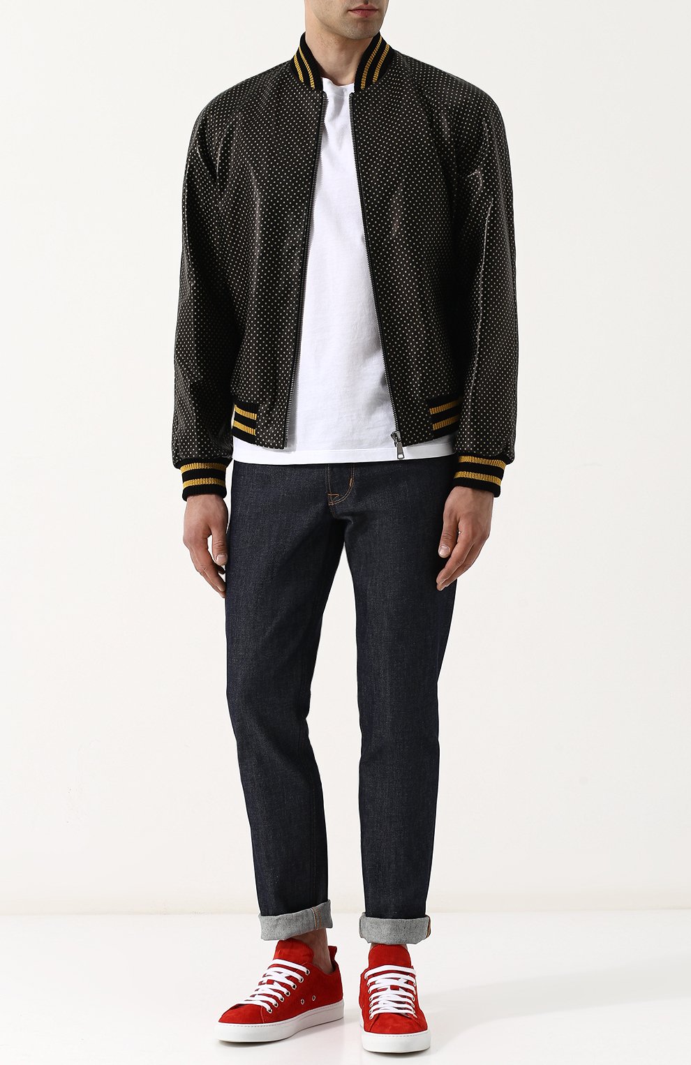 Кожаный бомбер на молнии с принтом GUCCI, арт. 519556/XG641, фото 2