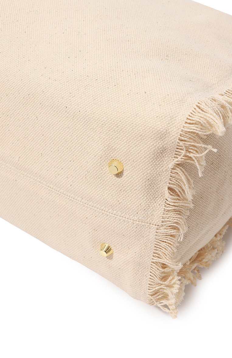 Женская сумка-тоут cap ferrat MELISSA ODABASH бежевого цвета, арт. Cap Ferrat CR 24 | Фото 3 (Материал сплава: Проставлено; Материал: Текстиль; Драгоценные камни: Проставлено; Размер: large)