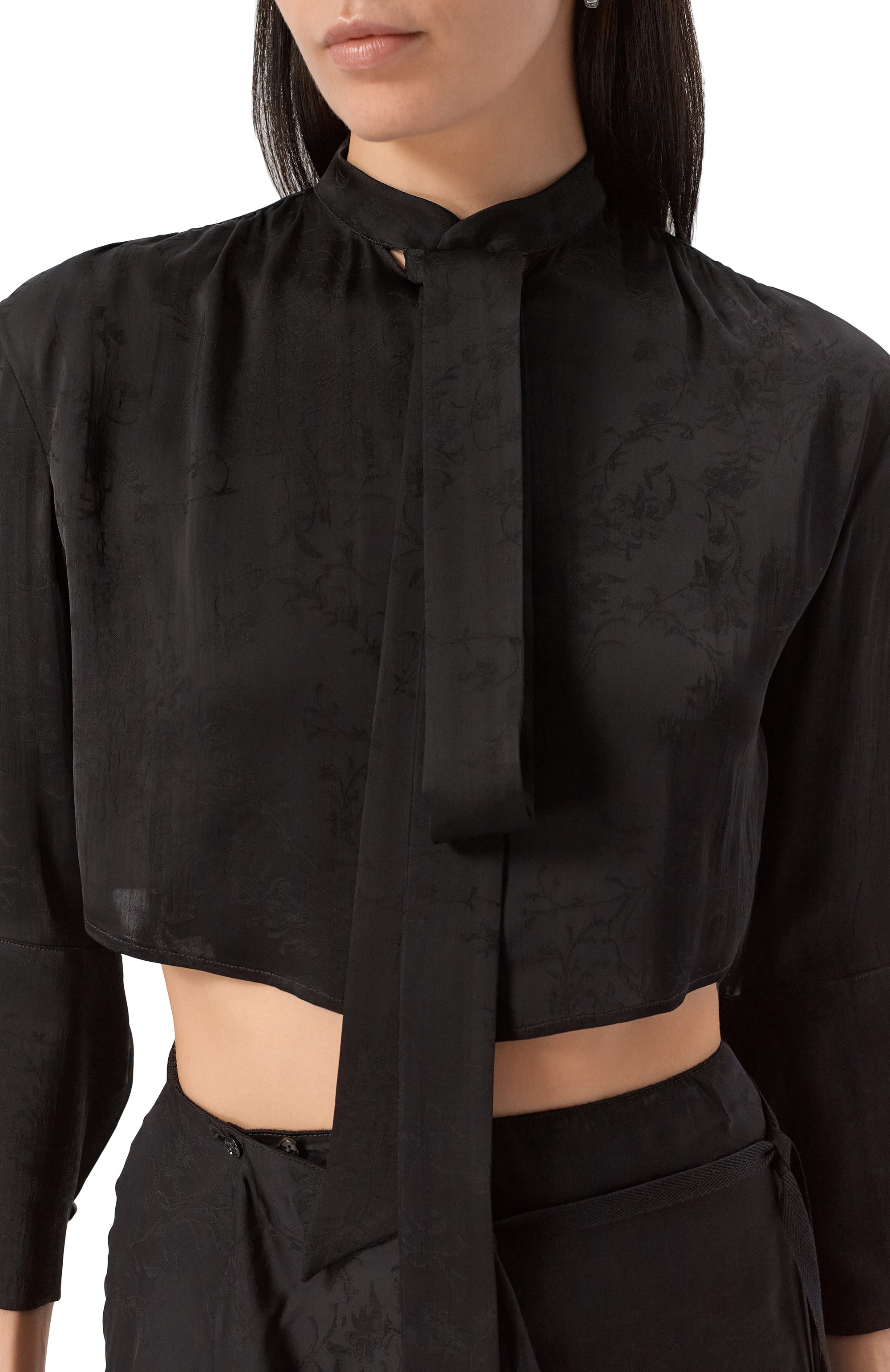 Блузка из вискозы и шелка ANN DEMEULEMEESTER черного цвета по цене 79950 руб., арт. B0012783/FA611, фото 5 Блузка из вискозы и шелка ANN DEMEULEMEESTER, арт. B0012783/FA611, фото 5