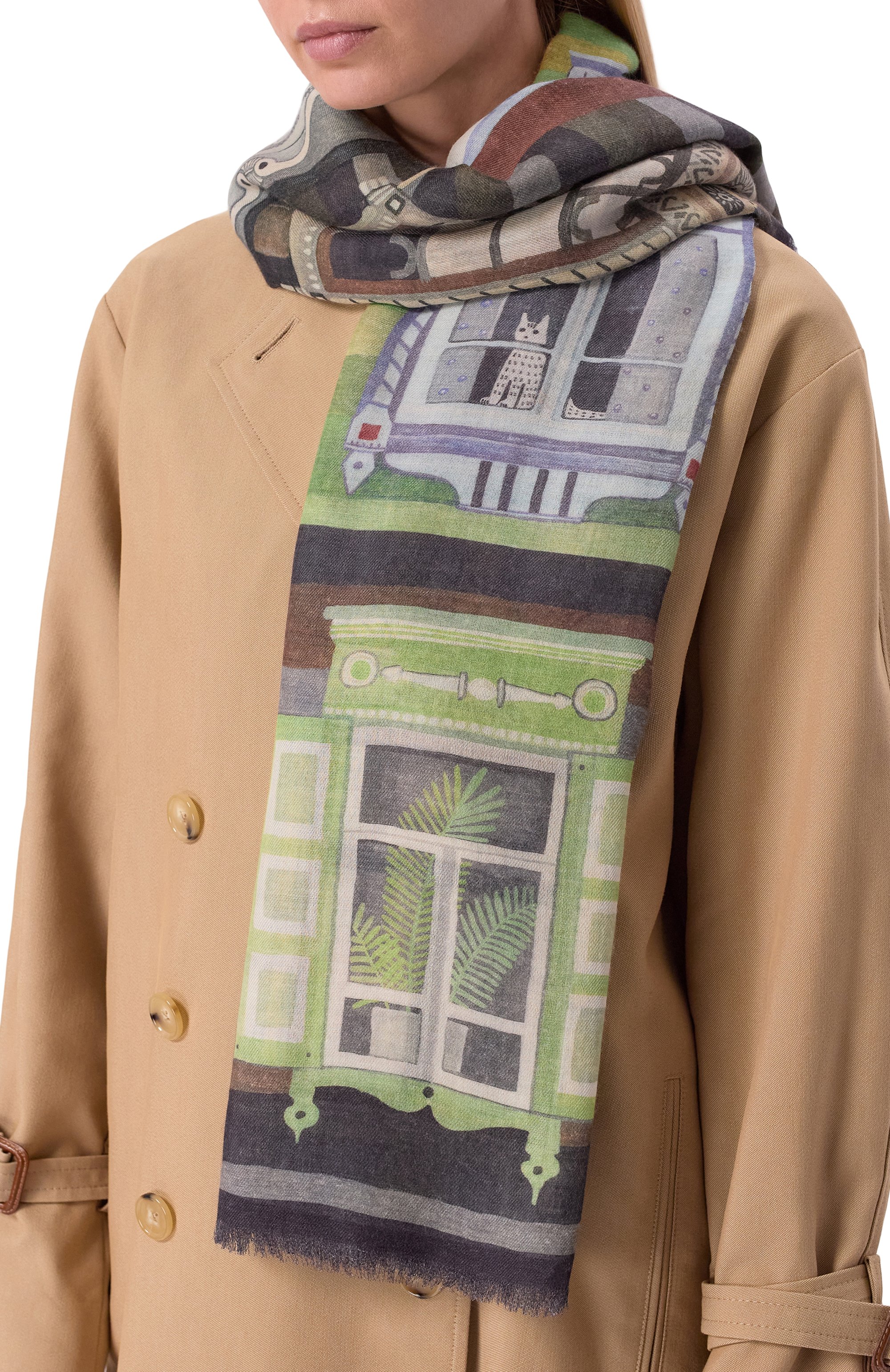 Шаль окна из кашемира и шерсти GOURJI, арт. 91146555/448191117, фото 2