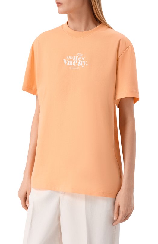 Хлопковая футболка HUGO Blue 50560770 Оранжевый  50560770 Фото 3