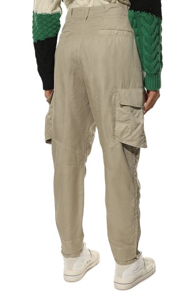 Брюки-карго из хлопка и льна STONE ISLAND, арт. 761930318, фото 4