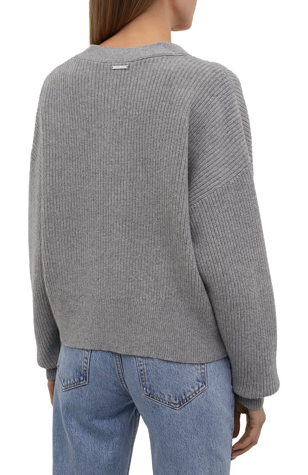 Кардиган из кашемира и шерсти MICHAEL MICHAEL KORS серого цвета по цене 35750 руб., арт. MU1600FFNR, фото 4 Кардиган из кашемира и шерсти MICHAEL MICHAEL KORS, арт. MU1600FFNR, фото 4