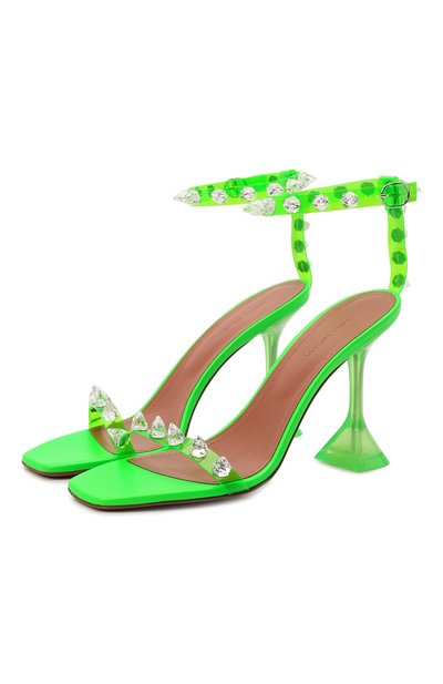 Босоножки julia glass 95 AMINA MUADDI, арт. JULIA GLASS SANDAL/PVC FLU0/GREEN, фото 1