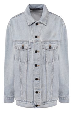 Женская джинсовая куртка DENIM X ALEXANDER WANG голубого цвета, арт. 4D992034AC | Фото 1 (Материал внешний: Хлопок, Деним; Рукава: Длинные; Длина (верхняя одежда): Короткие, До середины бедра; Кросс-КТ: Куртка, Деним, Легкие; Материал сплава: Проставлено; Драгоценные камни: Проставлено)