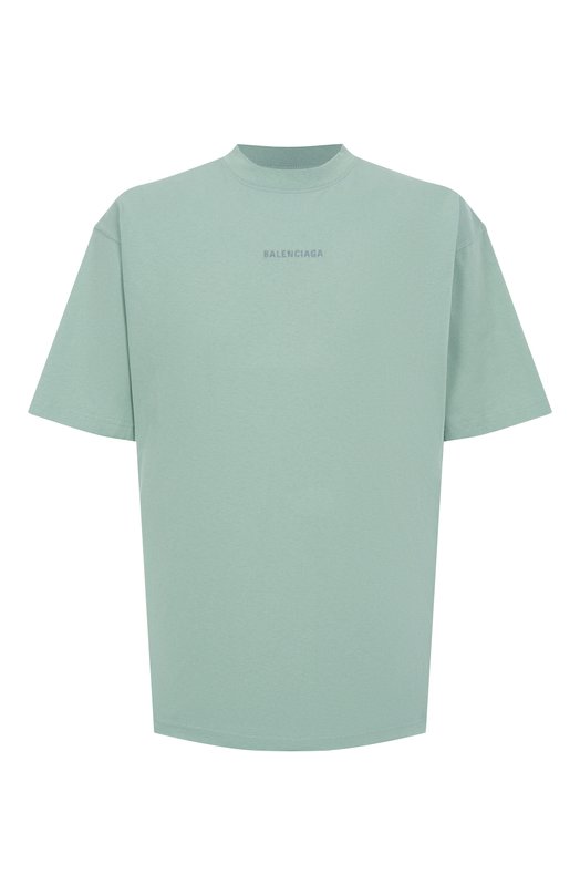 Хлопковая футболка Balenciaga 764235/TSVG7 Зелёный 764235/TSVG7