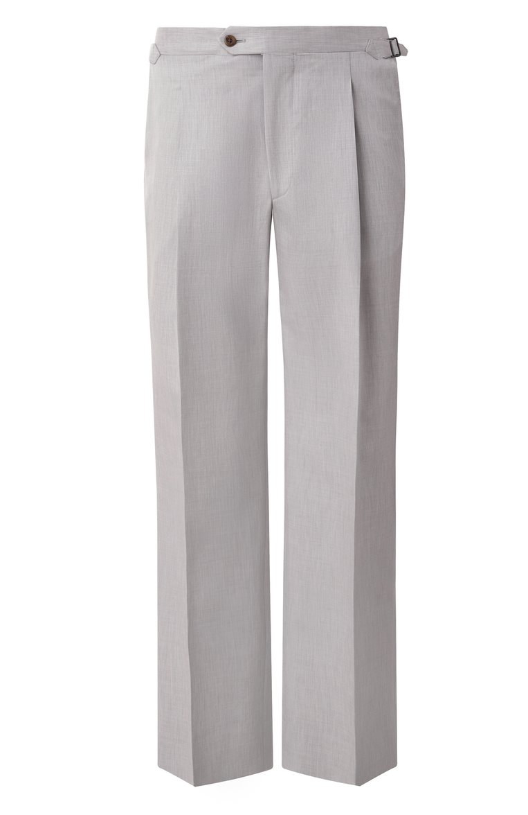 Мужские брюки из шерсти и хлопка CORNELIANI светло-серого цвета, арт. 254L26-2514201 | Фото 1 (Силуэт М (брюки): Чиносы; Длина (брюки, джинсы): Стандартные; Случай: Повседневный; Материал внешний: Шерсть, Хлопок; Стили: Кэжуэл; Автоматизация ТО: Проставлено; Автоматизация состава: Проставлено)