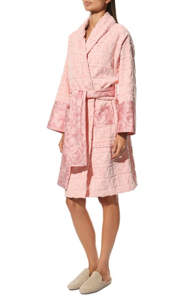 Хлопковый халат VERSACE светло-розового цвета по цене 69850 руб., арт. ZACJ00008/ZC0SP052, фото 3 Хлопковый халат VERSACE, арт. ZACJ00008/ZC0SP052, фото 3