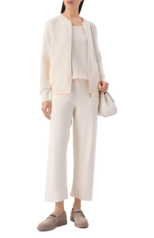 Брюки из шелка и хлопка MVST WS61-604MU Кремовый  WS61-604MU Фото 2