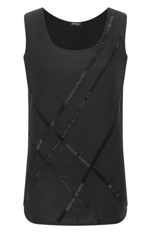 Льняной топ Kiton D59401H0800412 Чёрный D59401H0800412