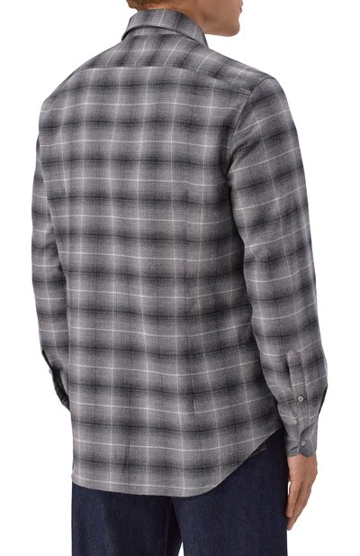 Рубашка из хлопка и кашемира CORNELIANI серого цвета по цене 46850 руб., арт. 26P156-2611629, фото 4 Рубашка из хлопка и кашемира CORNELIANI, арт. 26P156-2611629, фото 4