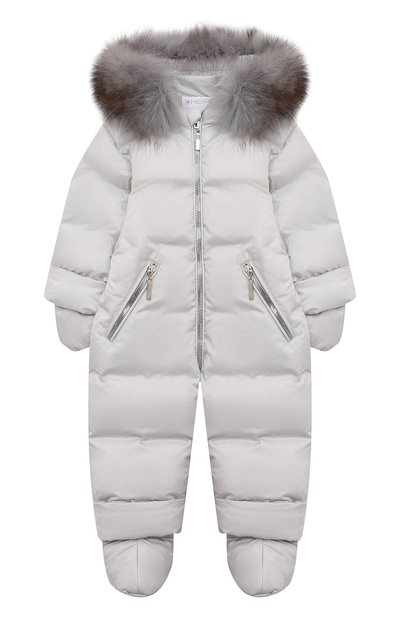 Пуховый комбинезон CHEPE светло-серого цвета по цене 20000 руб., арт. 391062, фото 1 Пуховый комбинезон CHEPE, арт. 391062, фото 1