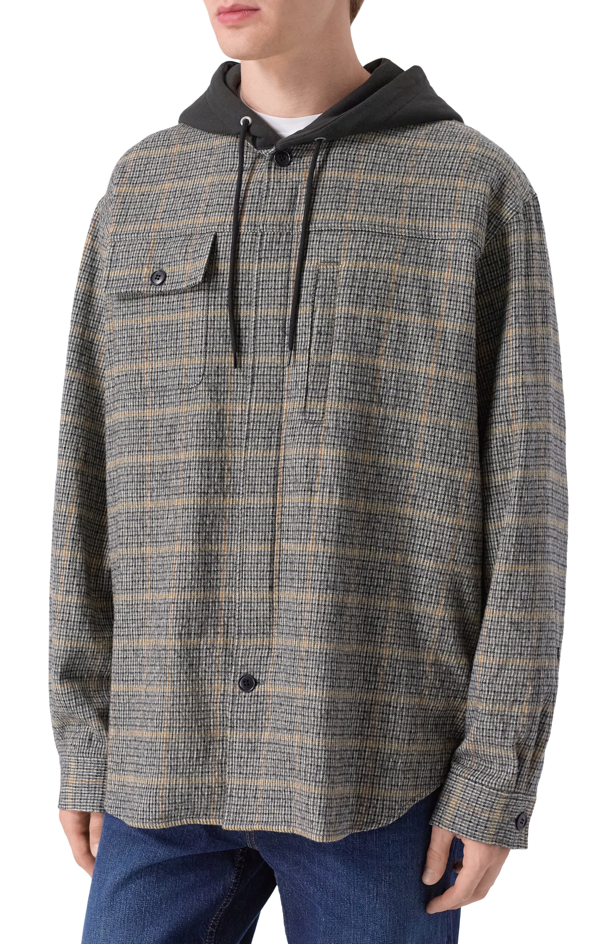 Рубашка из хлопка и шерсти UNDERCOVER, арт. UP2E4407-1, фото 3