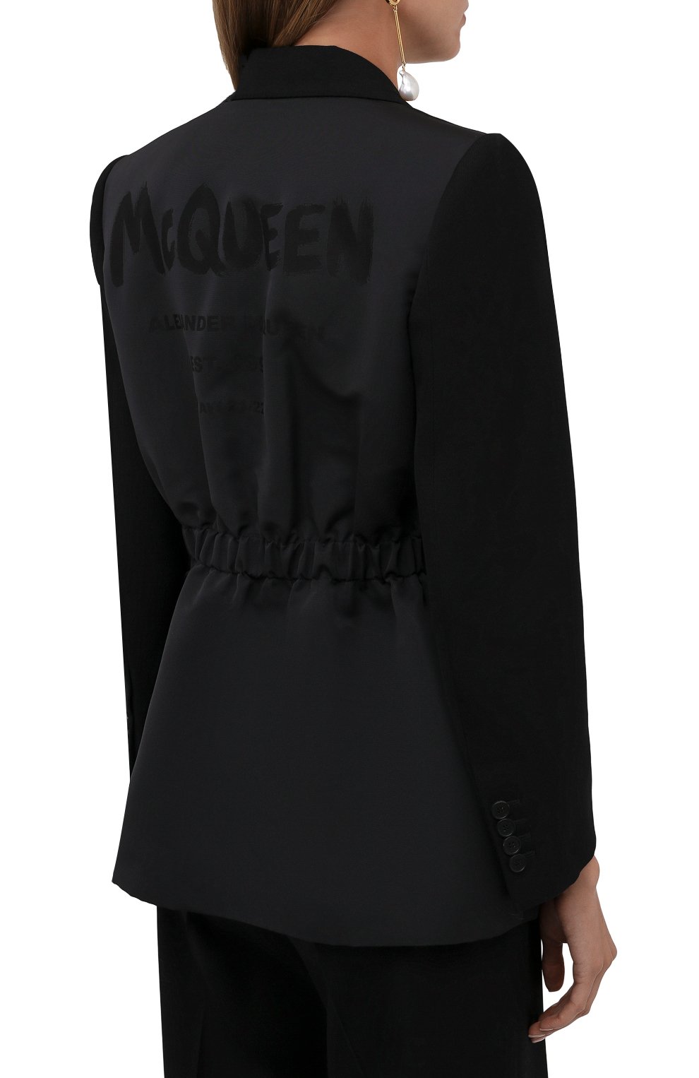 Шерстяной жакет ALEXANDER MCQUEEN черного цвета по цене 227000 руб., арт. 666856/QJACH, фото 4 Шерстяной жакет ALEXANDER MCQUEEN, арт. 666856/QJACH, фото 4