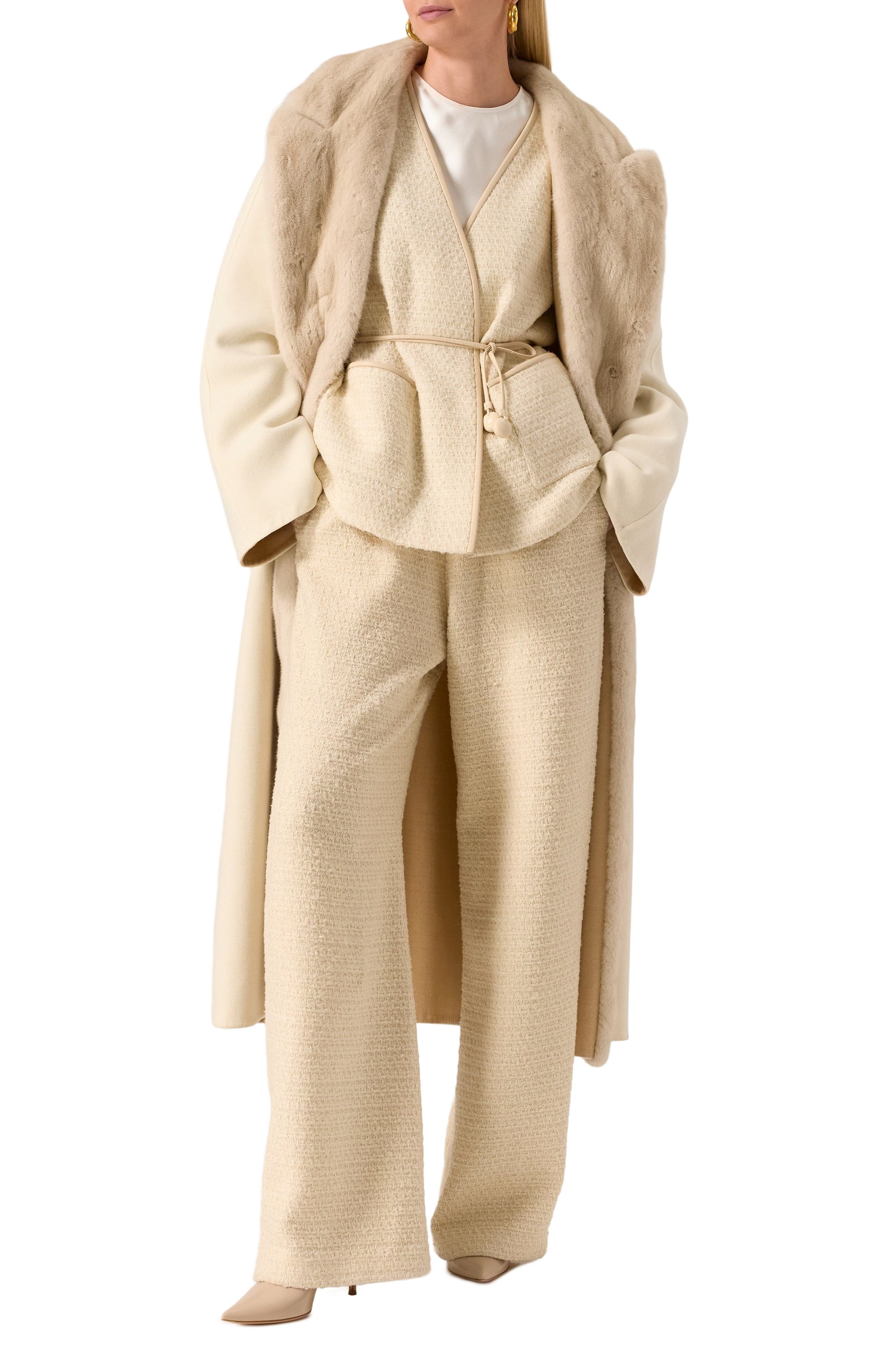 Брюки из шерсти и шелка MVST кремового цвета по цене 239000 руб., арт. TXBPAN-Y339/LC1629, фото 2 Брюки из шерсти и шелка MVST, арт. TXBPAN-Y339/LC1629, фото 2