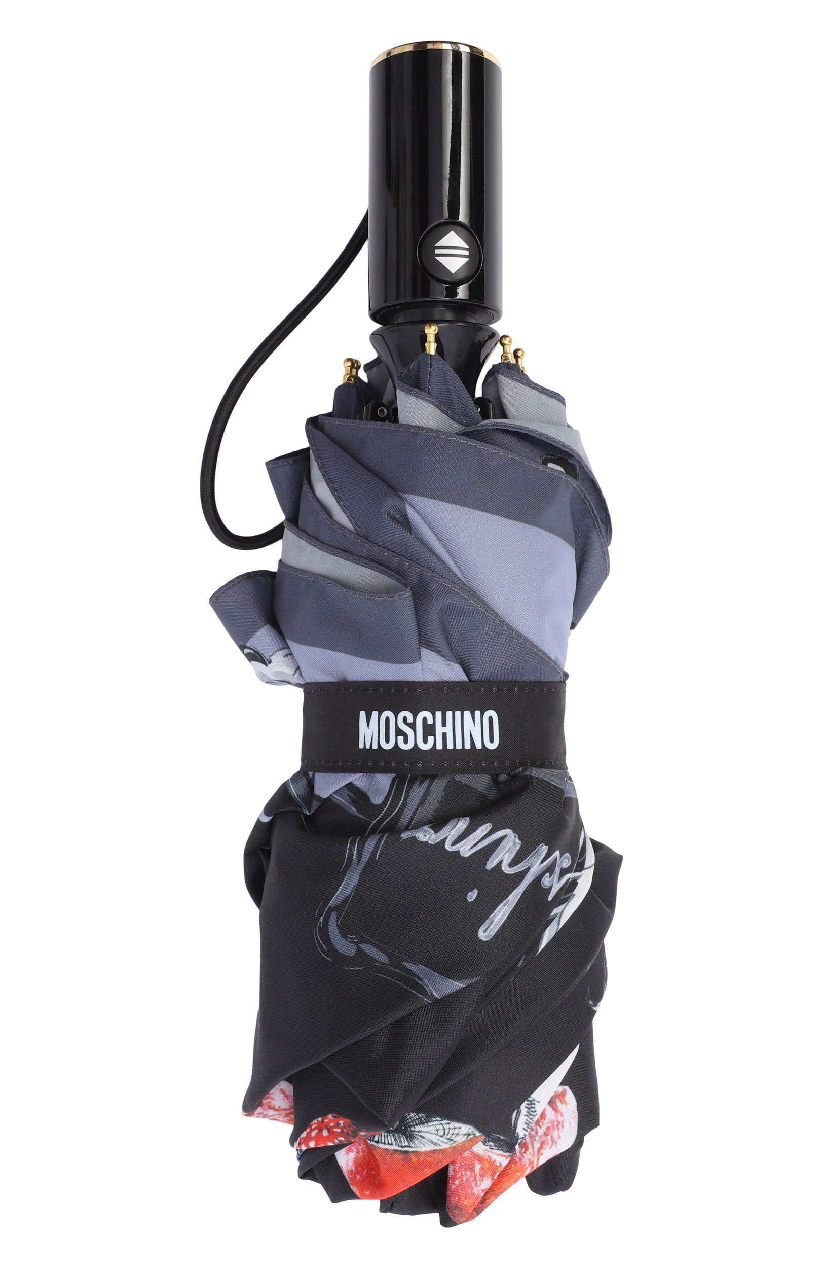 Складной зонт MOSCHINO черного цвета по цене 14300 руб., арт. 9124-0PENCL0SEA, фото 3 Складной зонт MOSCHINO, арт. 9124-0PENCL0SEA, фото 3
