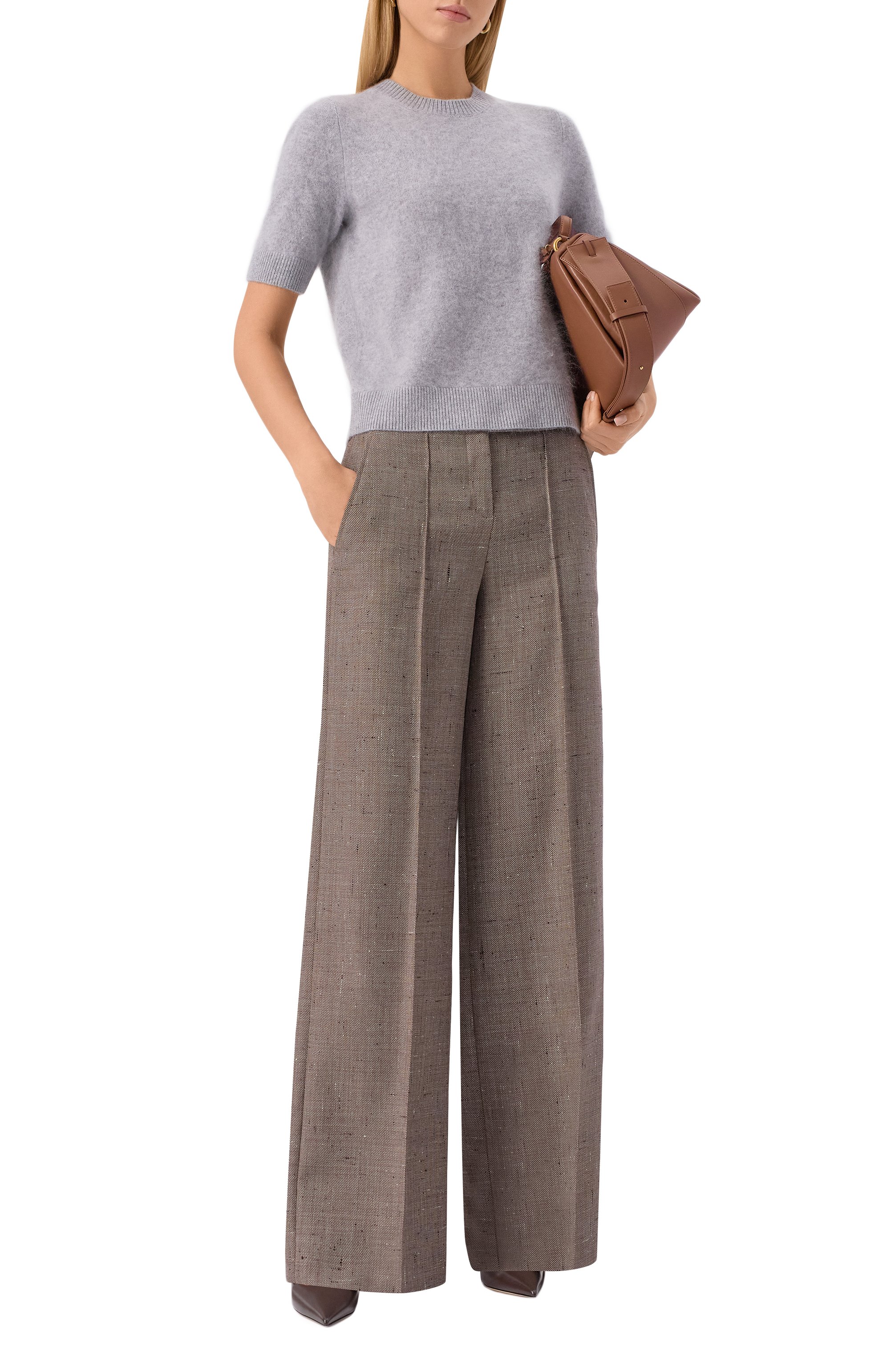 Шерстяные брюки DOROTHEE SCHUMACHER светло-коричневого цвета по цене 76200 руб., арт. 240203, фото 2 Шерстяные брюки DOROTHEE SCHUMACHER, арт. 240203, фото 2