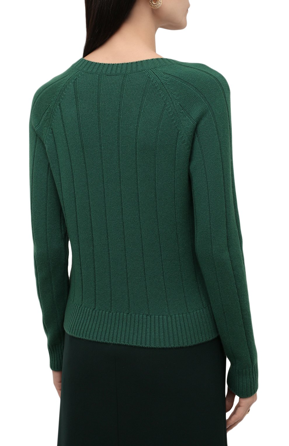 Кашемировый пуловер LORO PIANA темно-зеленого цвета по цене 198000 руб., арт. FAL7493, фото 4 Кашемировый пуловер LORO PIANA, арт. FAL7493, фото 4