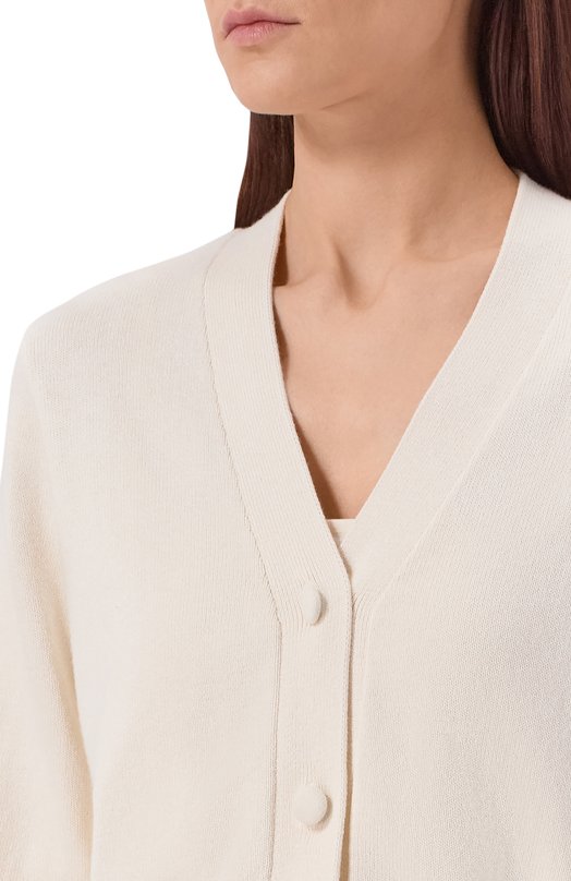 Кардиган из хлопка и кашемира Officine Generale S26WKNT311 Кремовый  S26WKNT311 Фото 5