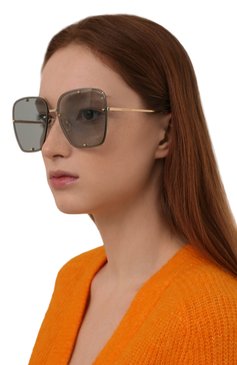 Женские солнцезащитные очки ALEXANDER MCQUEEN светло-зеленого цвета, арт. AM0364S 004 | Фото 2 (Тип очков: С/з; Региональные ограничения белый список (Axapta Mercury): Не проставлено; Нос: Не проставлено; Материал: Металл; Оптика Гендер: оптика-женское; Очки форма: Квадратные)