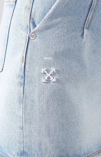 Джинсовая юбка OFF-WHITE голубого цвета по цене 27350 руб., арт. 0WYF002S197730447100, фото 5 Джинсовая юбка OFF-WHITE, арт. 0WYF002S197730447100, фото 5