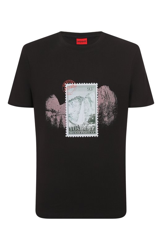 Хлопковая футболка HUGO 50553713 Чёрный 50553713
