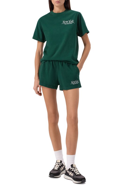 Хлопковая футболка Sporty and Rich T0043606034GR10 Зелёный  T0043606034GR10 Фото 2