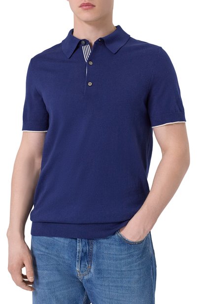 Поло из хлопка и шелка WINDSOR темно-синего цвета по цене 28400 руб., арт. 13 CASHMIL0-P 10018945/30044682, фото 3 Поло из хлопка и шелка WINDSOR, арт. 13 CASHMIL0-P 10018945/30044682, фото 3