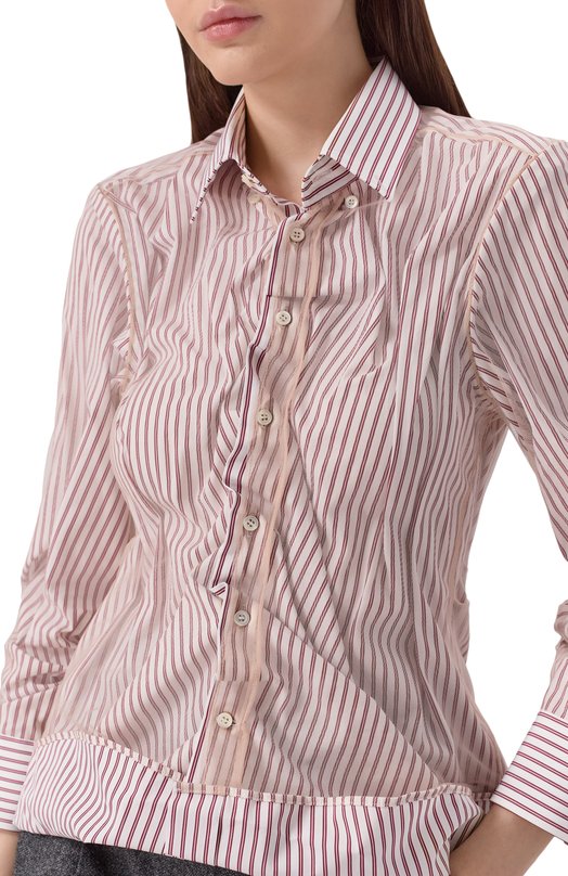 Хлопковая рубашка Maison Margiela S29DL0218/MTN124 Бордовый  S29DL0218/MTN124 Фото 5