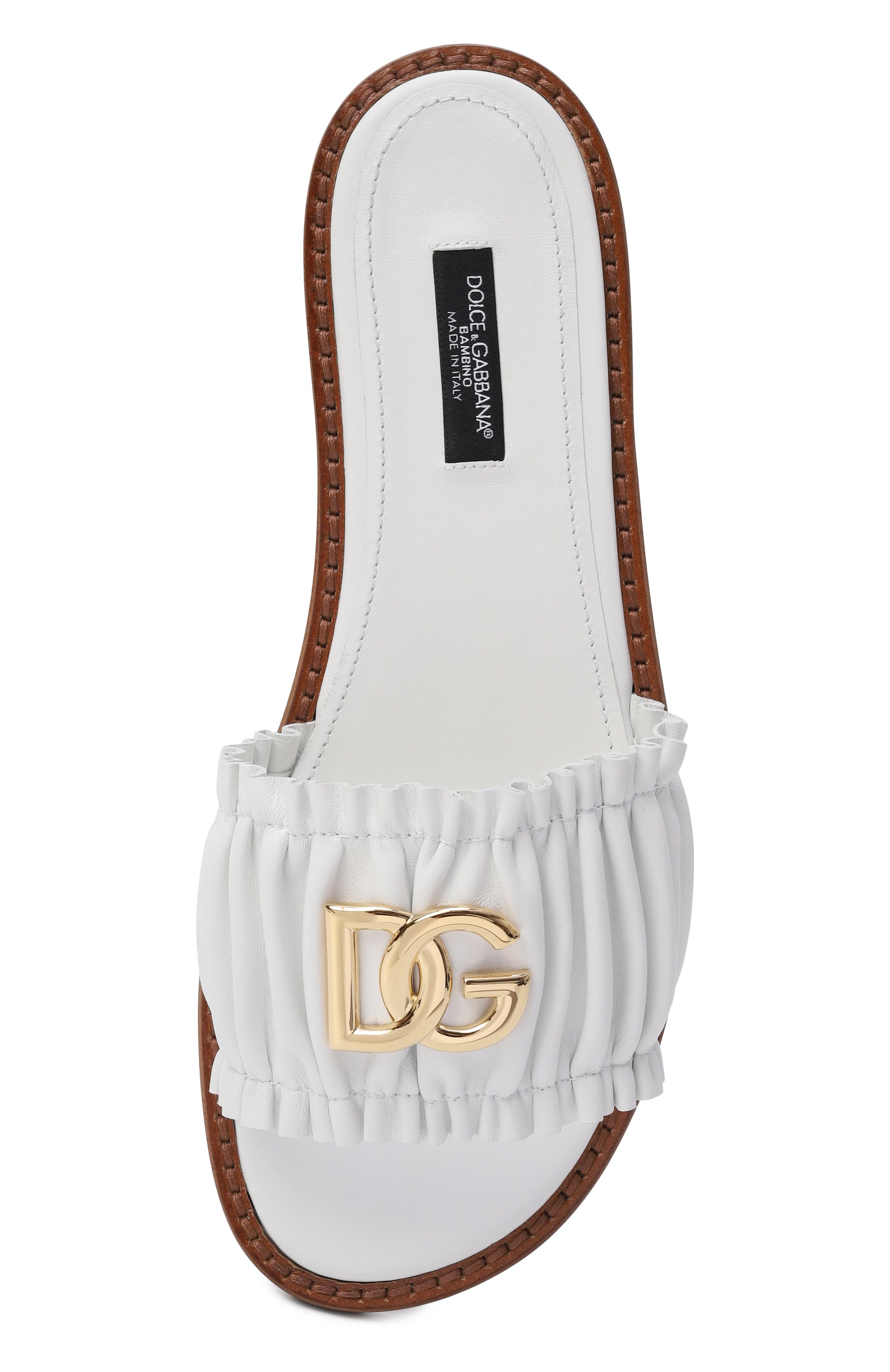 Кожаные шлепанцы DOLCE & GABBANA, арт. D11373/A1850_001, фото 4