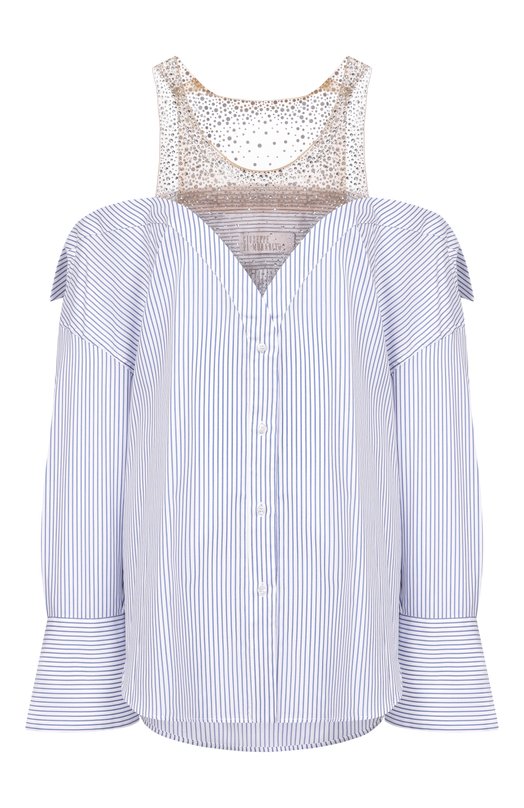 Хлопковое платье Giuseppe di Morabito 06PSDR721YC 16303 Голубой 06PSDR721YC 16303