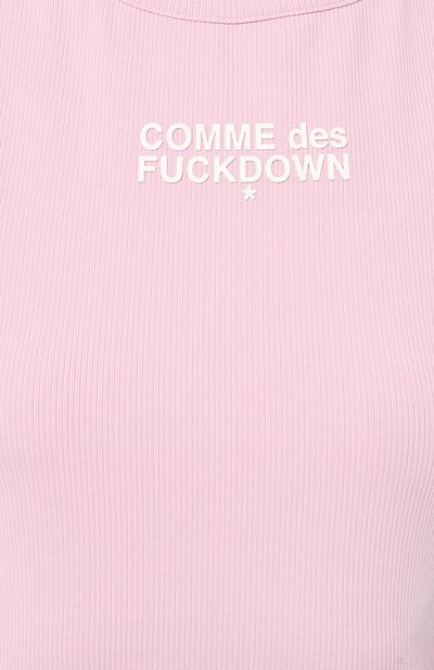 Хлопковая майка COMME DES FUCKDOWN розового цвета по цене 7685 руб., арт. CFABW00025, фото 5 Хлопковая майка COMME DES FUCKDOWN, арт. CFABW00025, фото 5