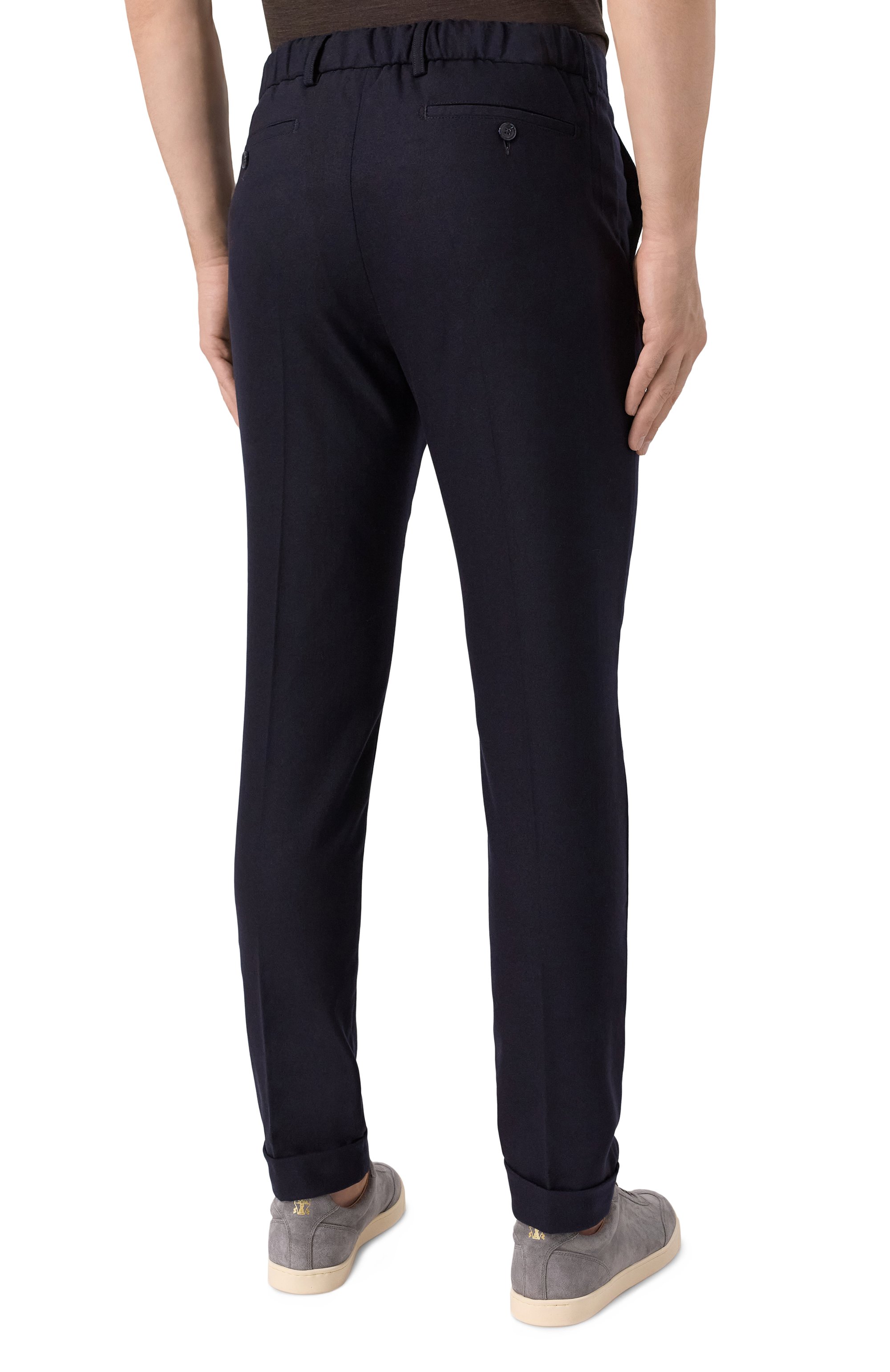 Брюки из шерсти и кашемира MARCO PESCAROLO темно-синего цвета по цене 75300 руб., арт. MANU/5229, фото 4 Брюки из шерсти и кашемира MARCO PESCAROLO, арт. MANU/5229, фото 4