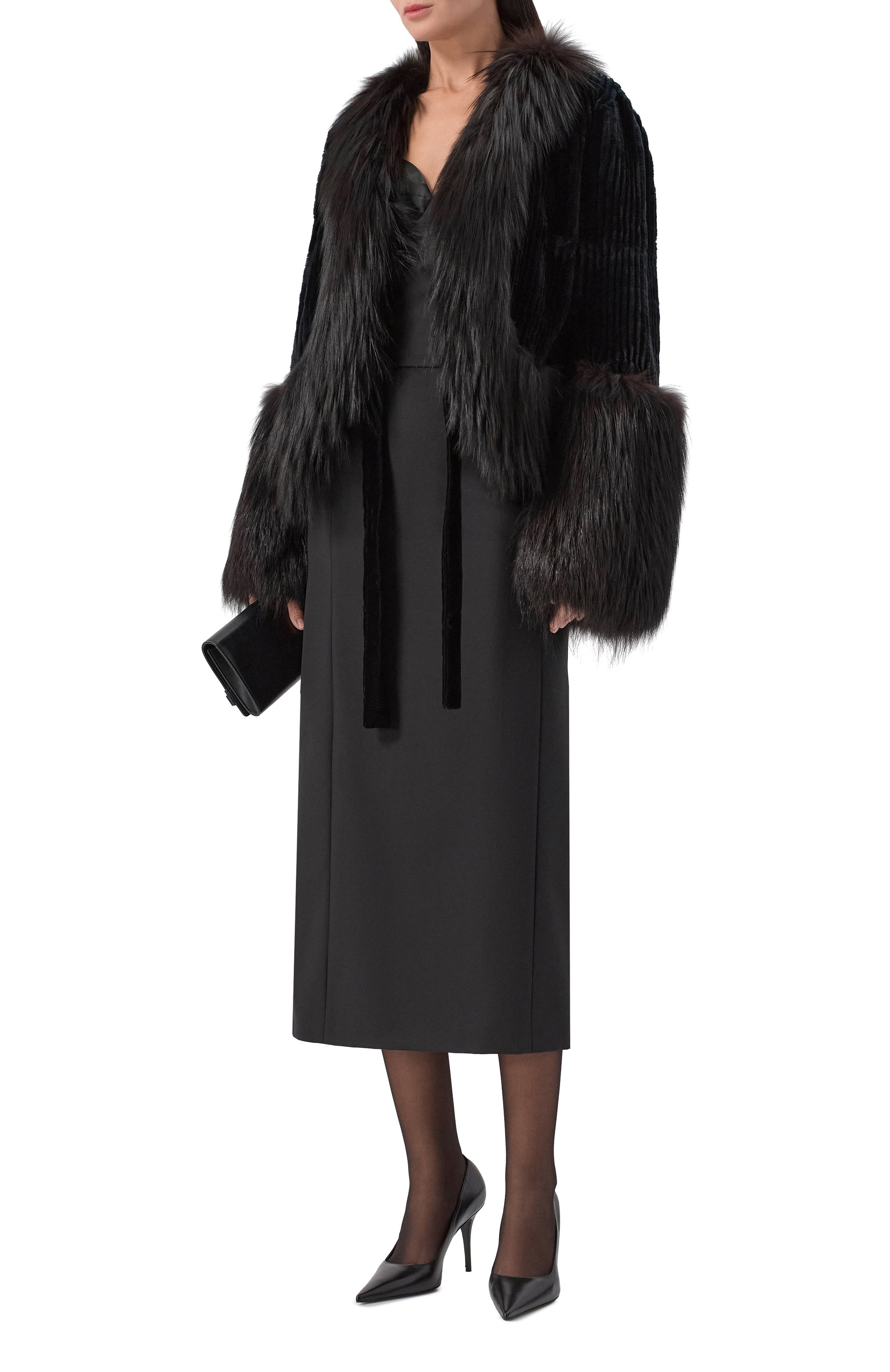 Шуба из кролика с отделкой из лисы GIORGIO ARMANI, арт. 02/101963/61271, фото 2